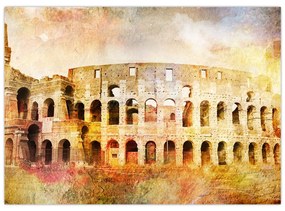 Kép - Digitális festészet, Colosseum, Róma, Olaszország (üvegen) (70x50 cm)