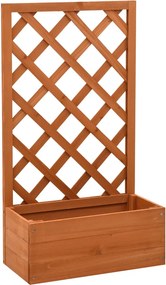 vidaXL narancssárga tömör fenyőfa rácsos kerti ültetőláda 50x25x90 cm