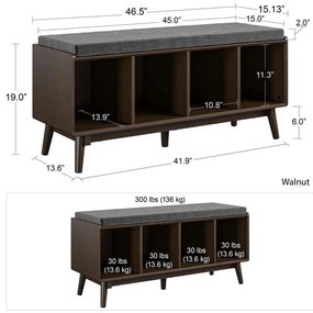 Brittany barna cipőtartó paddal - Novogratz