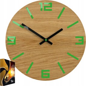 Falióra Akril Kvarc Mechanizmus Arabic Wood Green Kerek