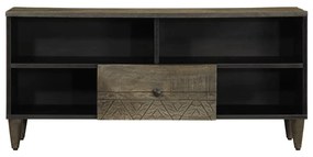 fekete tömör mangófa TV-szekrény 100 x 33 x 46 cm