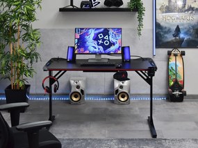 PC asztal Matts Led (fekete). Akció -16%. 1109786