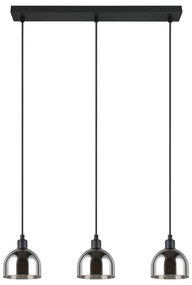 Fekete-ezüstszínű függőlámpa üveg búrával Molly – Reality