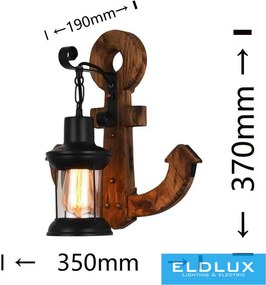 UNIVERSO Fali lámpa 1xE27 IP20 350x190x370mm fekete