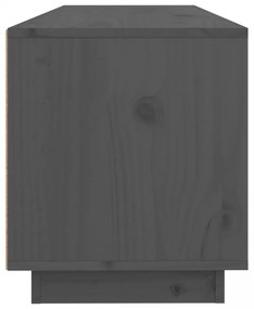 szürke tömör fenyőfa TV-szekrény 100x34x40 cm