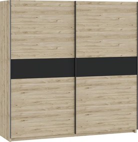 BERNO ruhásszekrény, 200 cm | Jackson hickory tölgy + Antracit