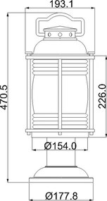 Kichler KL-ASHLANDBAY3-M-BU -Kültéri lámpatest ASHLANDBAY 1xE27/60W/230V IP44 bronz