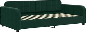 vidaXL sötétzöld bársony kanapéágy 90x200 cm