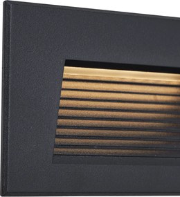 6 darabos modern süllyesztett fali lámpa szett fekete 11,5 cm LED-del IP65 - Trem