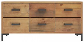 barna tömör újrahasznosított fenyőfa tárolópad 110 x 35 x 45 cm