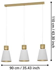 Eglo 900377 - Csillár zsinóron AGLIENTINA 3xE27/40W/230V