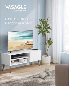 TV-állvány, 120 cm széles TV-szekrény, fehér