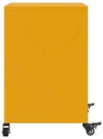 mustársárga acél éjjeliszekrény 36x39x59 cm