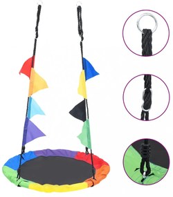 szivárványhinta zászlókkal 100 cm