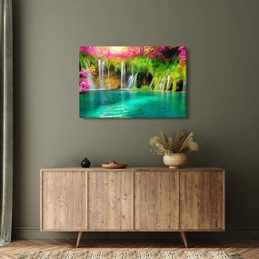 Kép - vízesés, Plitvicei-tavak, Horvátország (90x60 cm)