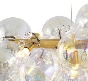 Design függőlámpa arany színben, szivárványos üveggel, 8-as - Uvas