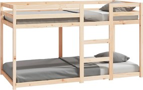 vidaXL tömör fenyőfa emeletes ágy matrac nélkül 90 x 190 cm