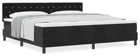 Boxspring Ágy Matraccal Fekete 200x200 cm Bársonyos