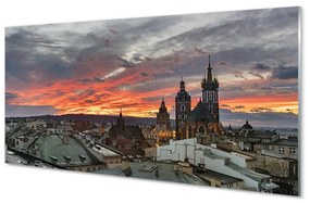 Akrilkép Krakow Sunset panoráma 100x50 cm 2 fogas