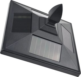 Outsunny LED napelemes kerti lámpa, rozsdamentes acél állólámpa, 160 cm magas, fekete