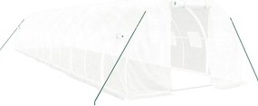 vidaXL fehér acélvázas melegház 36 m² 12 x 3 x 2 m