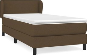 vidaXL sötétbarna szövet rugós ágy matraccal 100 x 200 cm