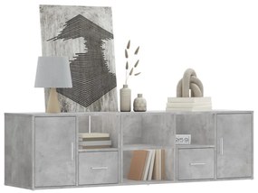 betonszürke szerelt fa sarokszekrény 160 x 40 x 45 cm