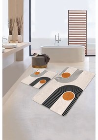 Bézs bársony fürdőszobai kilépő szett 2 db-os 60x100 cm Dot Arch – Mila Home