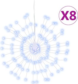 vidaXL 8 db karácsonyi hideg fehér csillagfény 140 db LED 17 cm