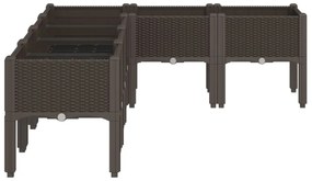vidaXL barna PP rácsos kerti ültetőláda 160 x 120 x 42 cm