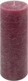 Rusztikus gyertya készlet 20 cm Ø 7,5 cm  6 db bordó