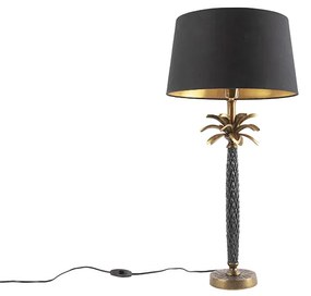 Art Deco asztali lámpa bronz fekete lámpabúrával 35 cm - Areka
