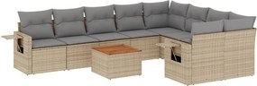 vidaXL 10 részes vegyes bézs polyrattan kerti ülőgarnitúra párnákkal