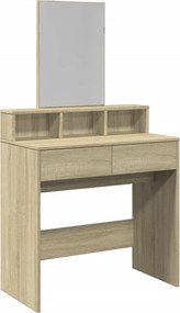 vidaXL sonoma tölgy színű fésülködőasztal tükörrel 80 x 41 x 144,5 cm