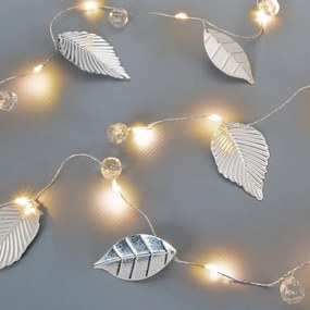 NEXOS Világító gyöngy arany levelek 20 LED meleg fehér 2 db