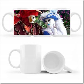 Nyomott mintás bögre Maszkok farsangra