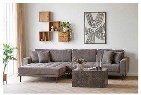 Prágai dohányzóasztal márványhatású, barna, 60x80x40 cm