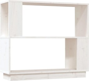 vidaXL fehér tömör fenyőfa könyvszekrény/térelválasztó 80 x 25 x 70 cm