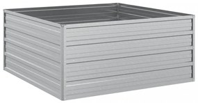 ezüstszínű horganyzott acél kerti magaságyás 100 x 100 x 45 cm