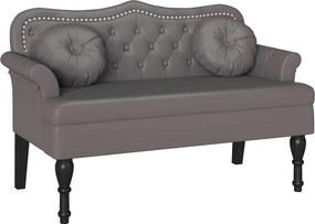 vidaXL Chesterfield Pad párnával Szürke 120,5 x 65 x 75 cm Műbőr
