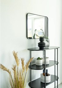 Könyvespolc,ovális polc,fekete 85x36x111cm