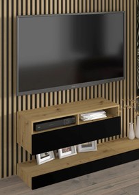 Nappali fal Dual B (fekete + artisan tölgy). Akció -21%. 1124923