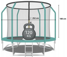 Prémium kerti trambulin gyerekeknek beltéri hálóval 8FT - Ø 252 cm