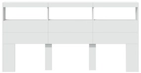 fehér áthidalószekrény LED-világítással 200 x 17 x 102 cm