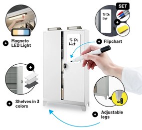 Fém iratszekrény JAN II, 1150 x 185 x 400 mm, fehér