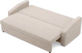 Zeus kanapéágy, bársony, hab töltet, döntött kartámasz, bézs