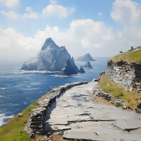 Vászonkép Canvas Táj Írország Tengerpart Hegyek Sziklák Kilátás 40x40