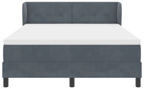 Boxspring Ágy Matrac Sötétszürke 140x200 cm Bársonyos