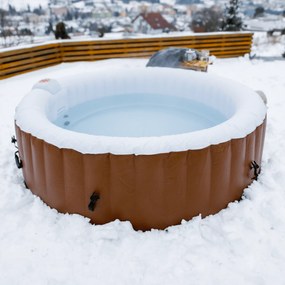 Felfújható pezsgőfürdő, fehér/barna, 2-4 személy, 800 l, Kamino New 1 Típus