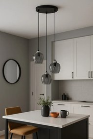 KAJA K-5611 NIRA Fekete Színű Függeszték 3xE27 15W IP20